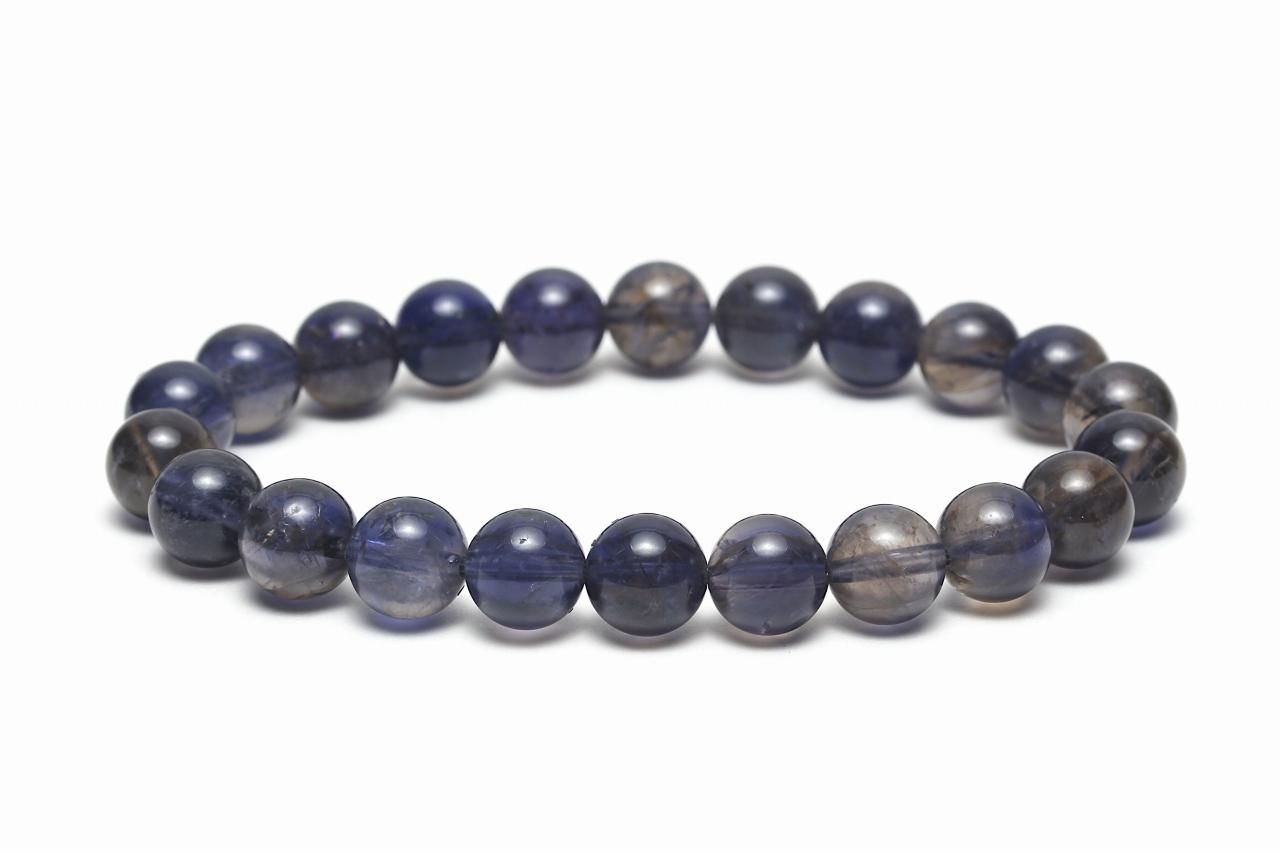 バイカラーアイオライトブレスレット【8.5mm玉】IOLBR-011｜自分の進む