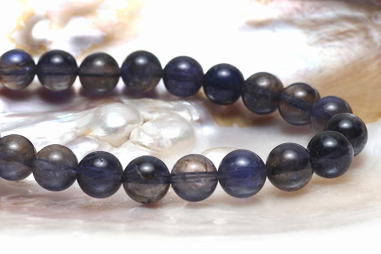 バイカラーアイオライトブレスレット【8.5mm玉】IOLBR-011｜自分の進む