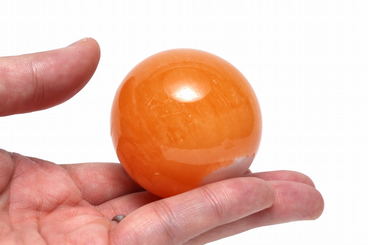 オレンジカルサイト丸玉【52.2mm】CLABA-006｜ポジティブなエネルギー 