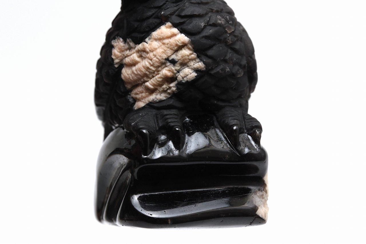 モリオン(黒水晶)彫り物【フクロウ】MOOWL-018|魔除け効果の モリオン(黒水晶)彫り物【フクロウ】MOOWL-018|魔除け効果の