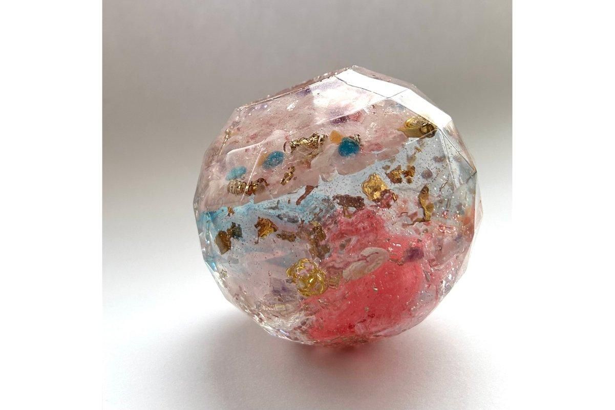 癒しのオルゴナイト❤️ソープストーン＋ターコイズのハート型♡ オルゴナイト パワーストーン 6cm アメジスト ブルークォーツ