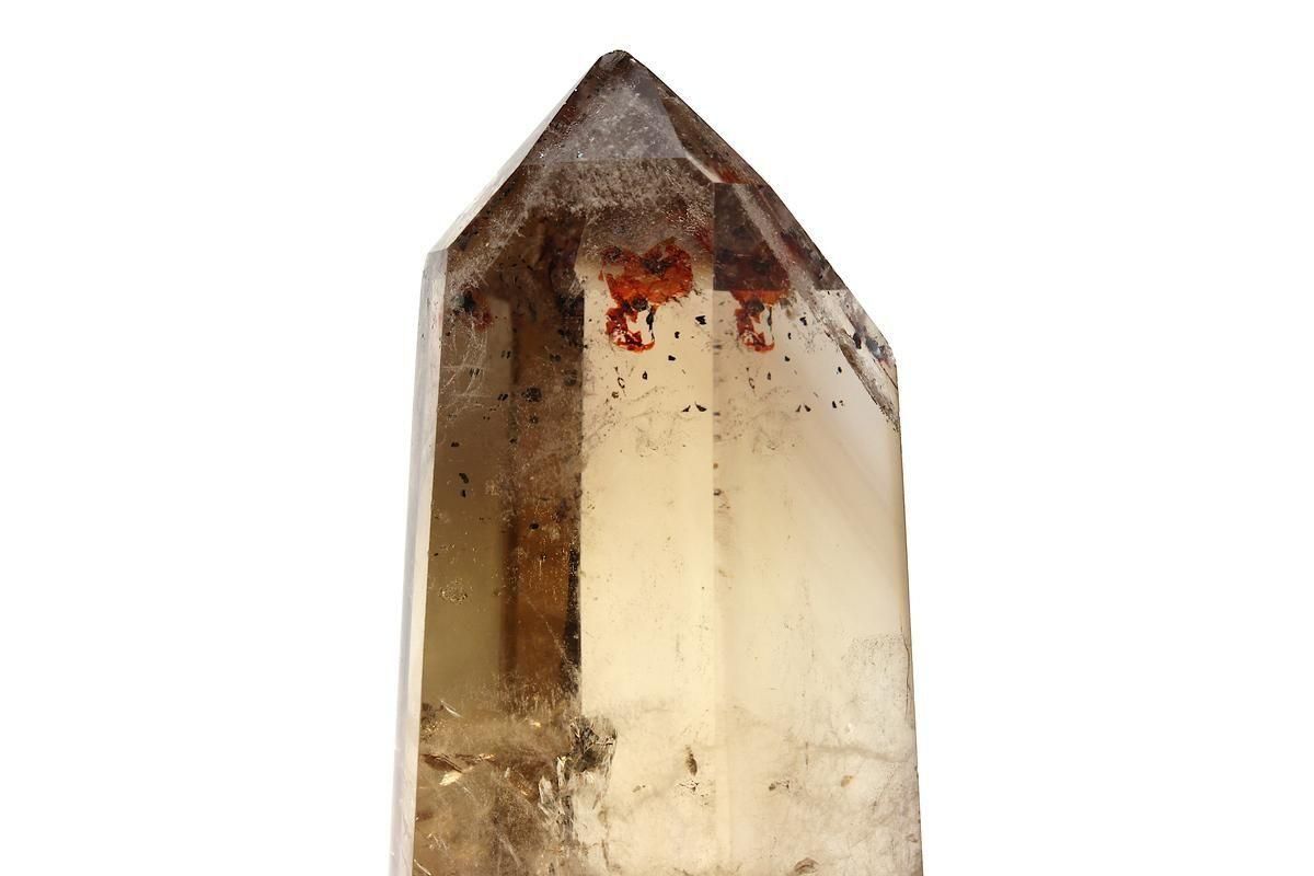 極上品　スモーキーシトリン　ファントム　ポリッシュポイント 磨き石　置物 極上品】スモーキーシトリン ファントム ポリッシュポイント