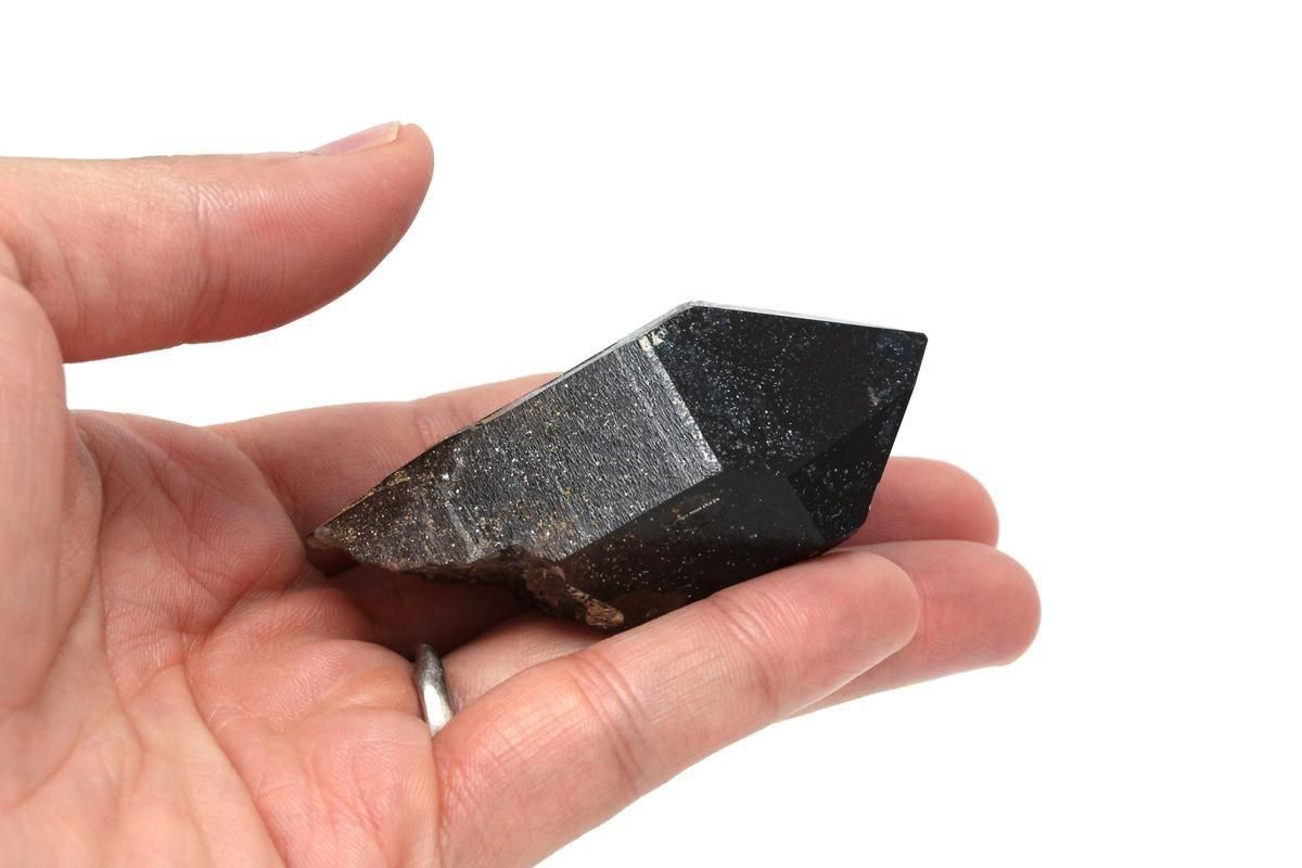 国産モリオン(黒水晶)ポイント【Sサイズ】JMOPO-092｜魔除け効果の