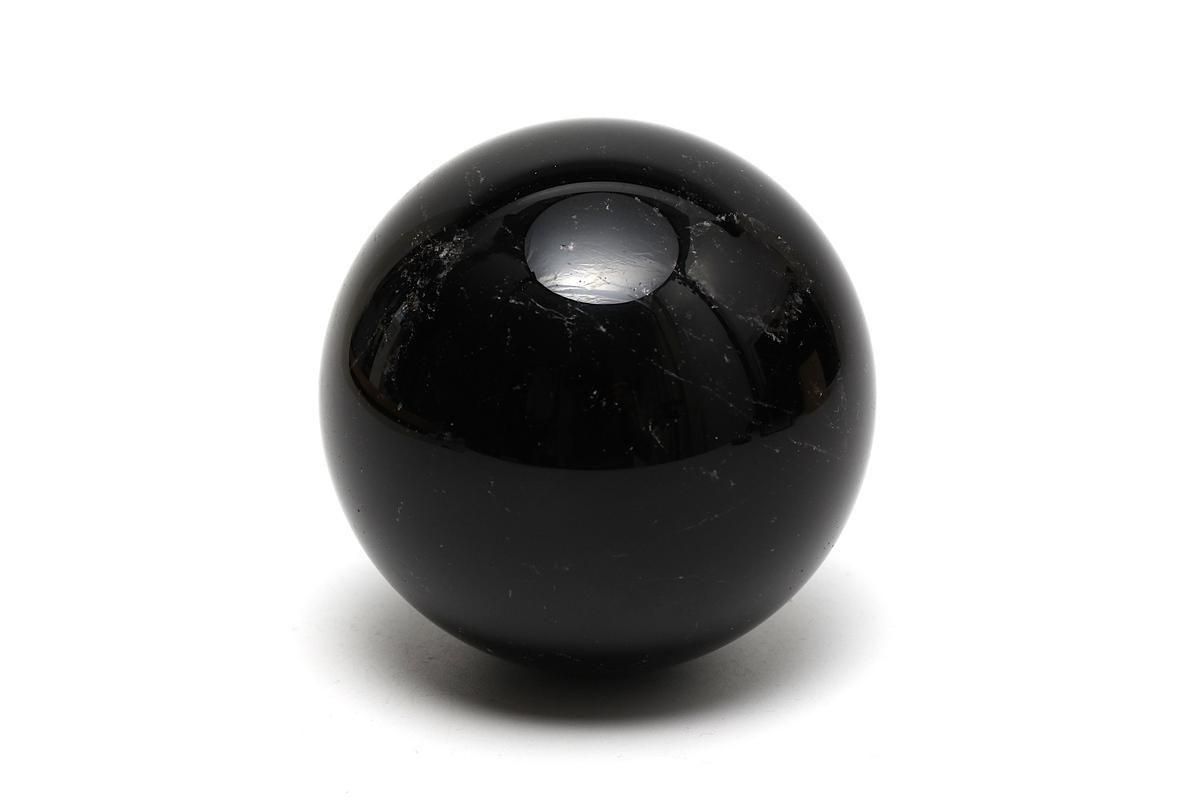 希少　天然モリオン黒水晶丸玉 モリオン(黒水晶) 105mm丸玉
