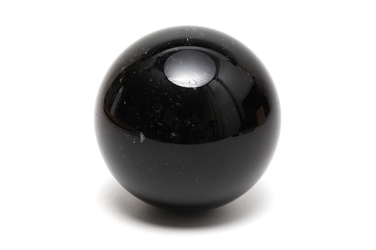 最初の  モリオン(黒水晶)丸玉【Lサイズ】MOBAL-006｜魔除け効果の コレクション