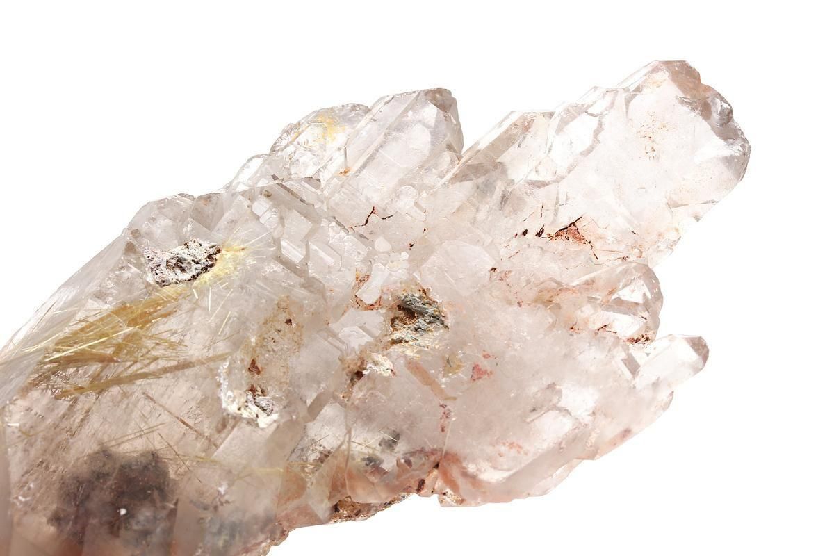 ブラジル産ルチルインクォーツクラスター【タビー】【ダブルターミネ