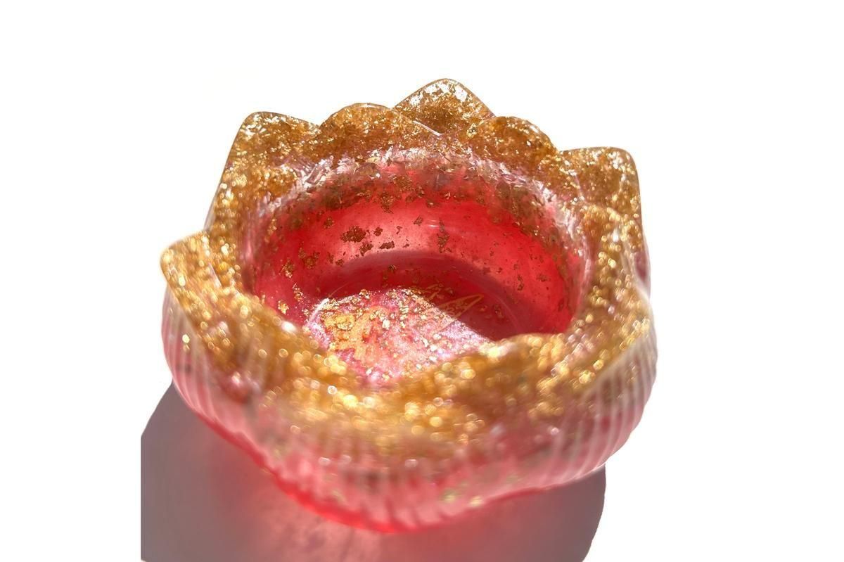 ①アフロディーテ神に捧げる薔薇のオルタゴン・オルゴナイト【ローズクォーツ】 ①アフロディーテ神に捧げる薔薇のオルタゴン・オルゴナイト