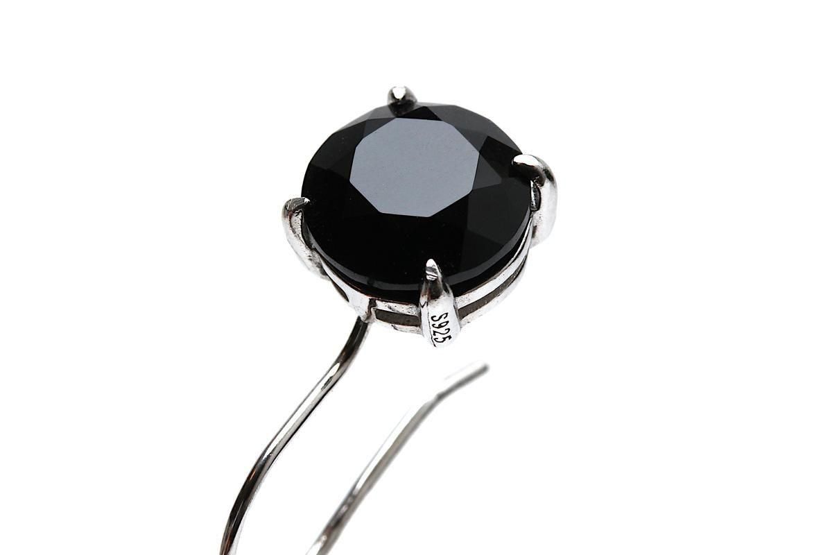 モリオン(黒水晶)ピアス【ラウンドカット】MORPC-012｜魔除け効果の