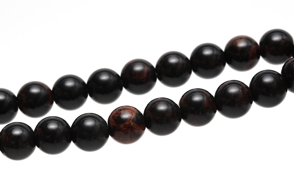 北海道産オブシディアン(十勝石)ブレスレット【10mm玉】OBSBR-012