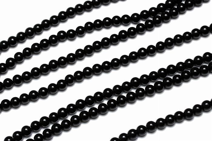 AAAランク】モリオン(黒水晶)ビーズ【6mm】半連(約20cm)～ MOBMO