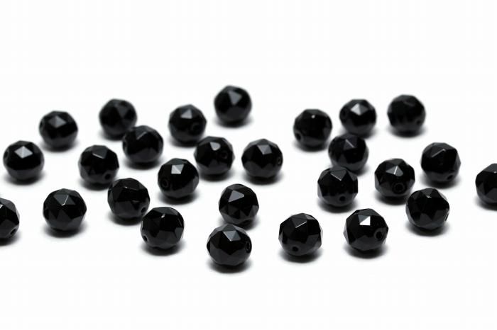 AAAランク】モリオン(黒水晶)カットビーズ【8mm】5粒・10粒