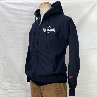 <img class='new_mark_img1' src='https://img.shop-pro.jp/img/new/icons15.gif' style='border:none;display:inline;margin:0px;padding:0px;width:auto;' />70’s LOGO ZIP HOOD SW　カラー：NAVY