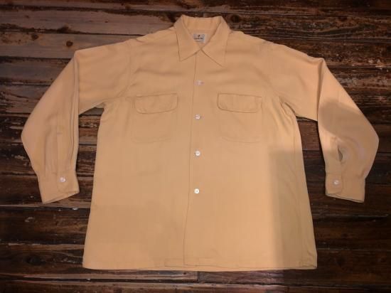 50s レーヨンシャツギャバジンArrow Gabanaro エンジ色
