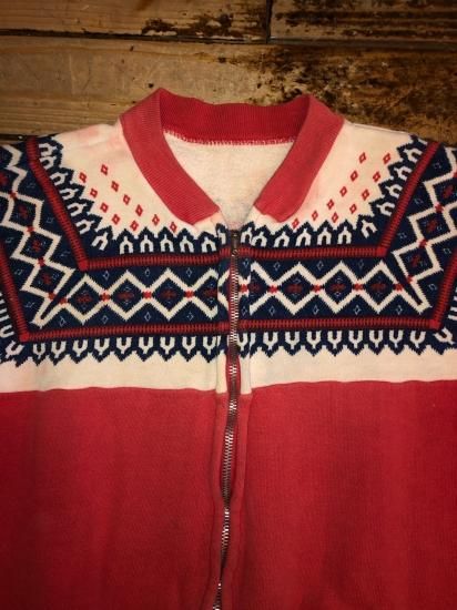 60年代 雪柄フルジップスウェット - CA. used clothing and books