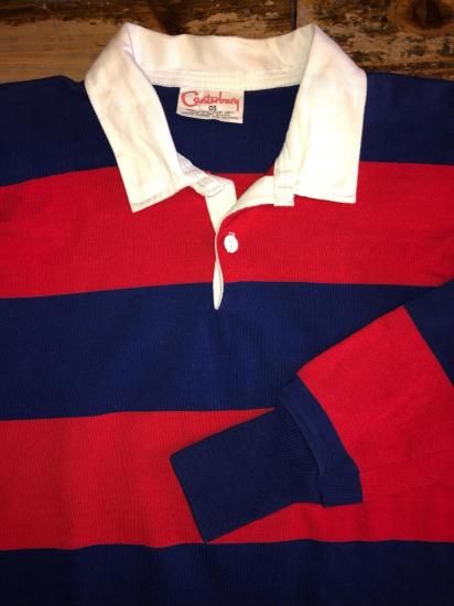 【希少✨】カンタベリー ラガーシャツ ビンテージ 古着 90年代 カンタベリー CANTERBURY ボーダー柄 長袖 ラガー