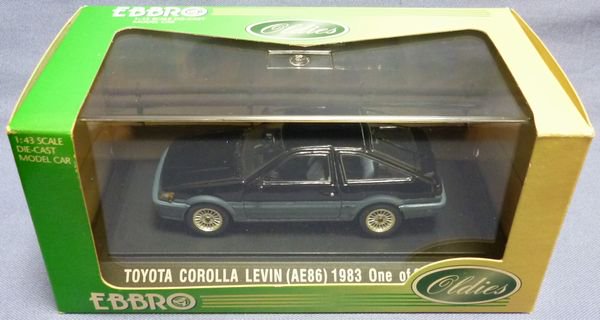 エブロ43273 トヨタ カローラ レビン 3ドア (AE86後期) 黒/灰 - 絶版 