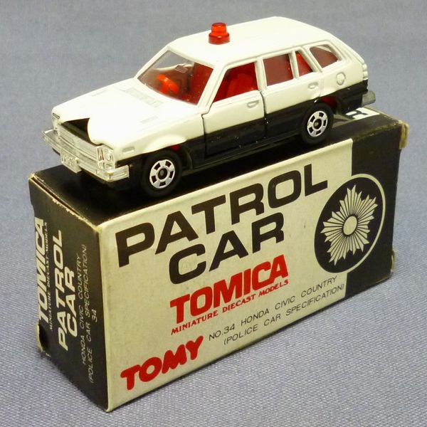 トミカ 34-3-10 ホンダ シビック カントリー パトロールカー - 絶版 