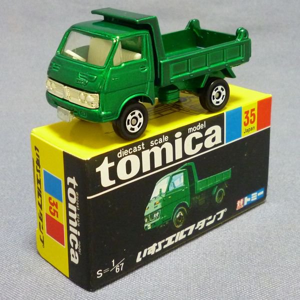 トミカ 35-1-16 いすゞ エルフ ダンプ 緑メタ (TLD63D) - 絶版ミニカー ...