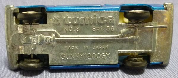 トミカ 8-1-2 サニー 1200GX クーペ 青メタ (KB110GK) 1Aホイール