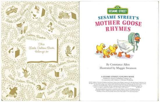 Sesame Street's Mother Goose Rhymes（セサミストリートのマザーグース） -  ピクシー絵本とリトルゴールデンブック専門、ヴィンテージ絵本の通販ショップ「ブッククーリエ」です。大量購入もご相談ください。