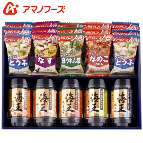 アマノフーズ アマノ 味噌汁 ギフト 惣菜 のり 味付け海苔 有明海産海苔 海王 セット 詰め合わせ 食百選 KIF-50FH (14) -  ギフトが安い！激安ギフトショップ｜70％OFF～人気カタログギフトも驚きの半額半値