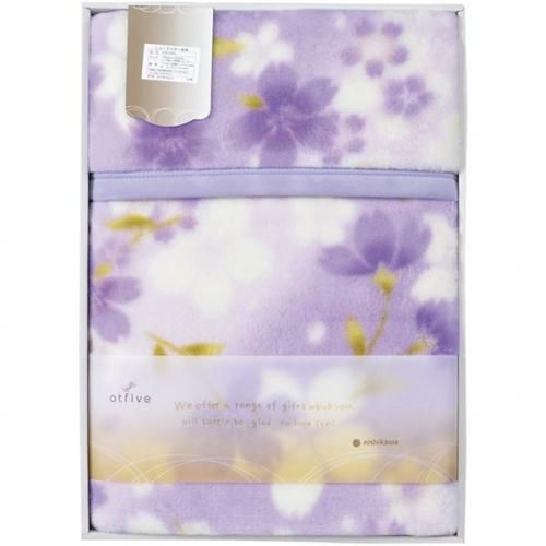 新品　日本製　アクリル　花柄　毛布　シングルサイズ180x230cm 昭和西川 西川 毛布 シングル 日本製 2枚合わせ 泉大津産 綿入り