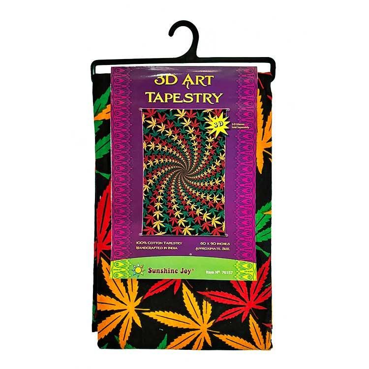 3Dタペストリー - ラスタリーフスパイラル 228×152cm - headshop