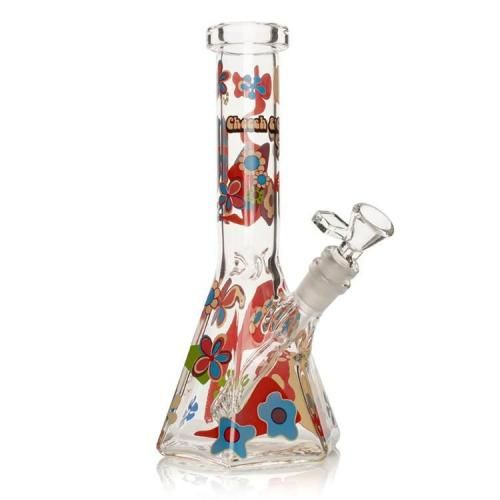 Cheech & Chong Glass - 10inch Power to the Flower Hex Beaker Base ѥ