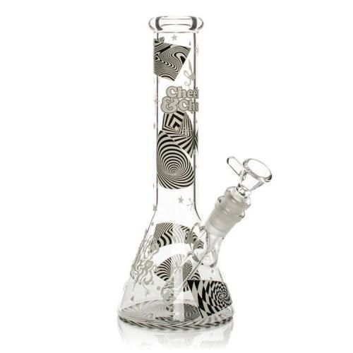 Cheech & Chong Glass - 10inch Optical Illusion Glow-in-the-Dark ѥ