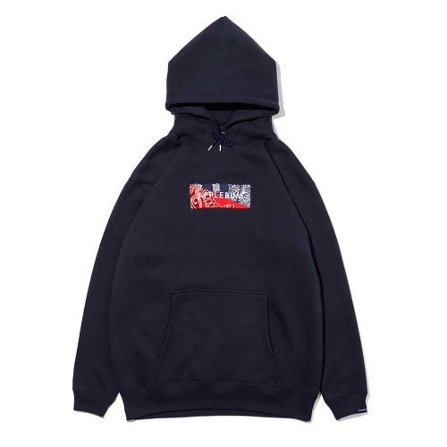 APPLEBUM BANDANNA BOX LOGO SWEAT PARKA [NAVY-NAVY/RED] - 2010414