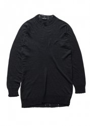 <img class='new_mark_img1' src='https://img.shop-pro.jp/img/new/icons41.gif' style='border:none;display:inline;margin:0px;padding:0px;width:auto;' />LINEN GRUNGE U-NECK LONG SWEATER BLACK