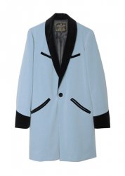 RAYON SOFTLY TEDS COAT SAXBLACK