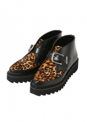 BUCKLE CREEPER ANKLE BOOTS LEOPARD