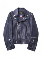 blackmeans × Royal Pussy RIDERS LEATHER JACKET NAVY