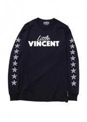 LITTLE VINCENT L/S TEE BLACK  WHITE 