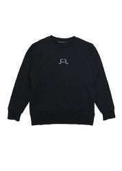 F-HOLE CREW NECK SWEAT BLACK