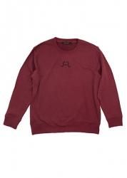 F-HOLE CREW NECK SWEAT RED