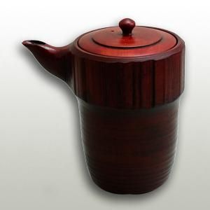 天然木朱色すり漆塗り酒器(トチ材)
