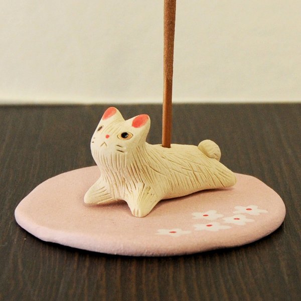 猫型陶器まくら - 工芸品