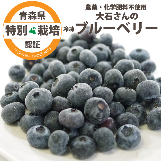 農薬 化学肥料不使用の青森県産冷凍ブルーベリー果実 特別栽培