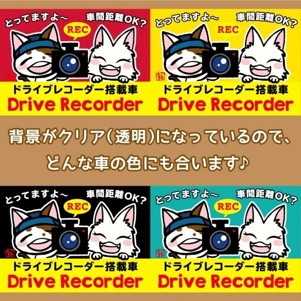 車用シールステッカー ドライブレコーダー搭載 ふりーだむコラボ ネコ雑貨 ハンドメイドアクセサリー ぱりこしょっぷ