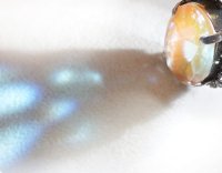 【透明サフィリーン＆クリアガラス】魔法の国の宝石　オーバルXL/ネックレス
