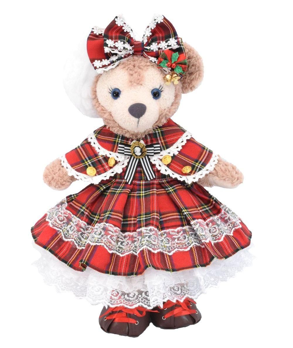 シェリーメイ用,ケープ付赤チェックドレス,クリスマス ｜ダッフィー