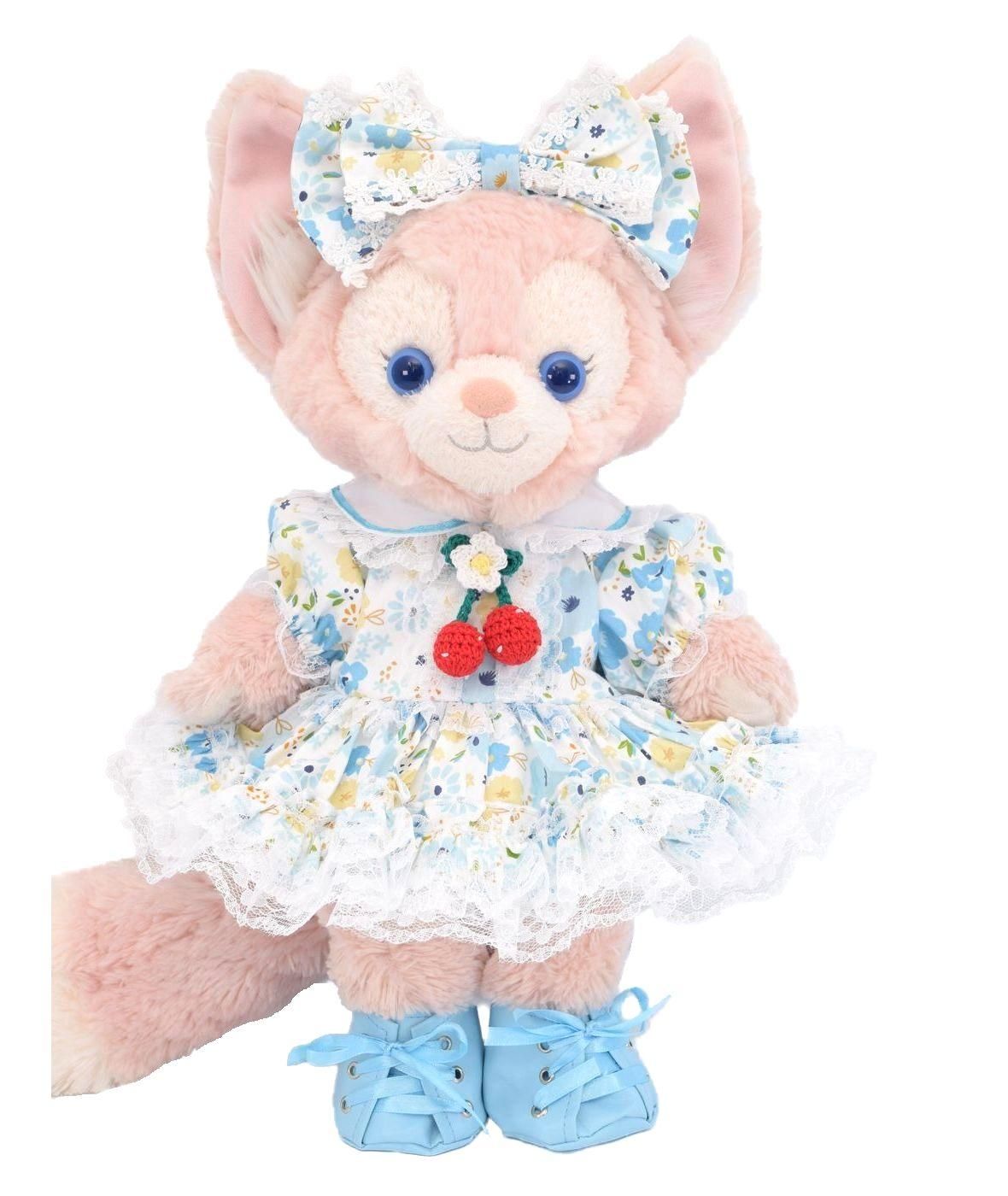 リーナベル,Sサイズ用,ダッフルケープ付花柄ドレス,ブルー