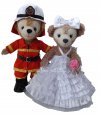 ダッフィー結婚式 ウエディング 消防士＆純白ウエディングドレスセット ｓ-2