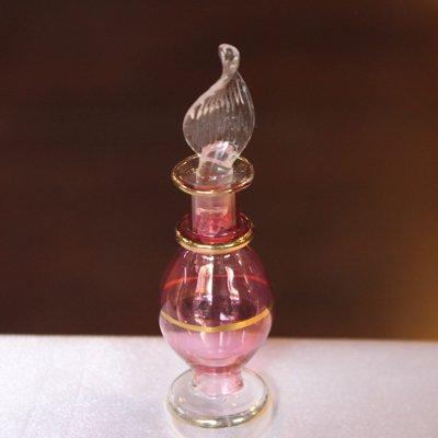 トルコの香水瓶　SS　ピンク＆ゴールドライン