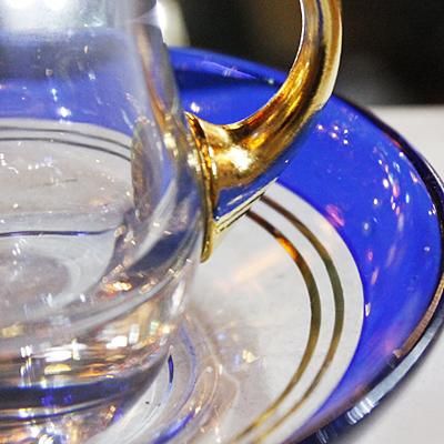トルコ チャイグラス 6客 ゴールド 切子グラス パシャバーチェ