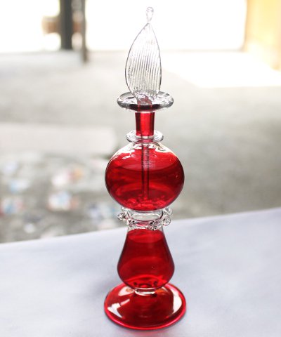 トルコの香水瓶Ｌ　レッド - トルコ雑貨ぎゃるぎゃる倉敷