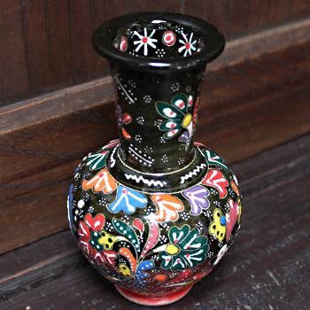 トルコ キュタフヤ 陶器 飾り壺 壷 花瓶 - 工芸品