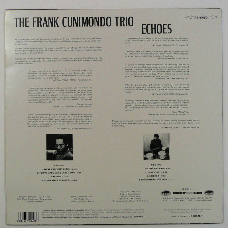 THE FRANK CUNIMONDO TRIO / ECHOES - キキミミレコード